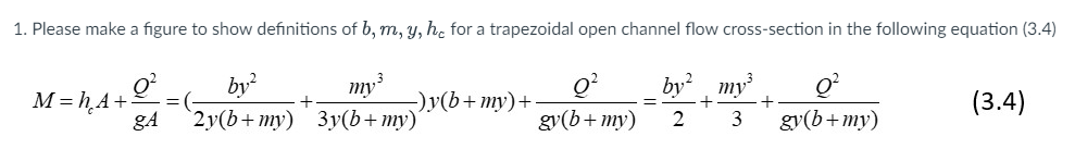 Solved Please make a figure to show definitions of b,m,y,h | Chegg.com