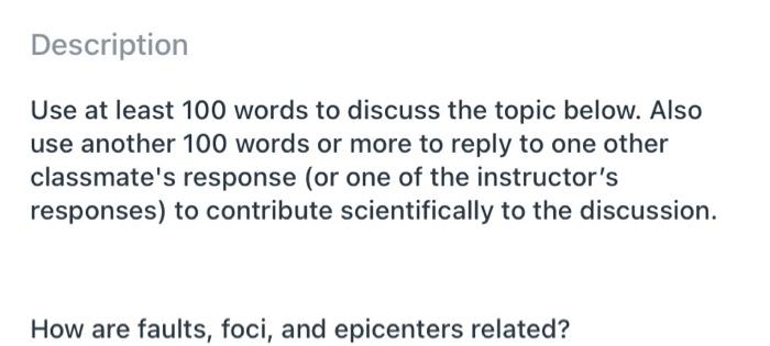 Solved Description Use at least 100 words to discuss the | Chegg.com