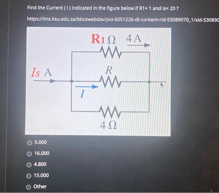 Solved Find The Current ( 1 ) Indicated In The Figure Below | Chegg.com