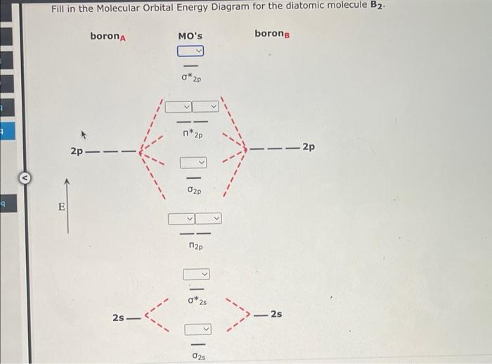 Solved Fill In The Molecular Orbital Energy Diagram For The | Chegg.com