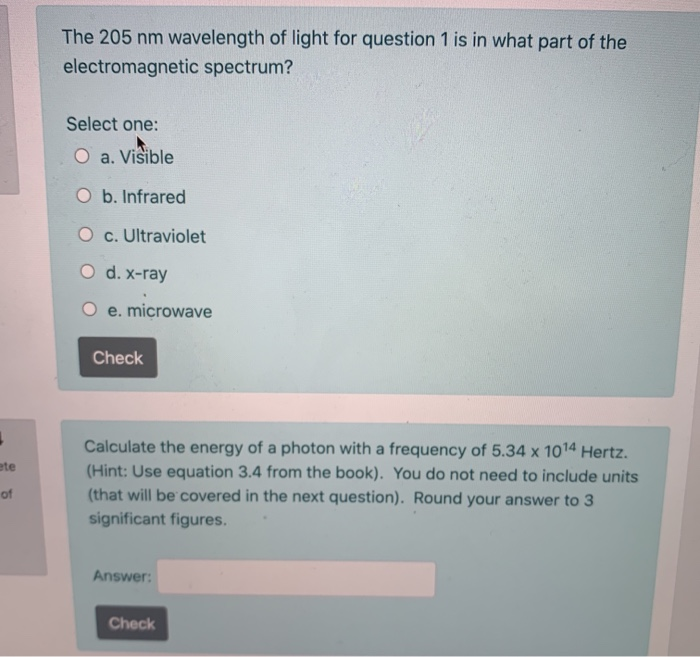 Solved Calculate the frequency of light with a wavelength of | Chegg.com