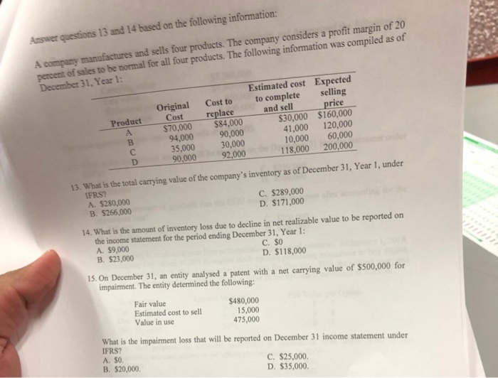 Solved Answer questions 13 and 14 based on the following | Chegg.com