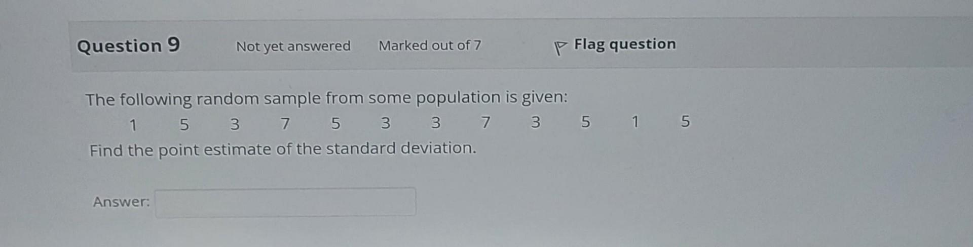 Solved The following random sample from some population is | Chegg.com