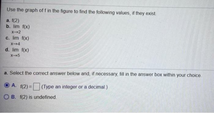 Solved Use the graph of the figure to find the following | Chegg.com