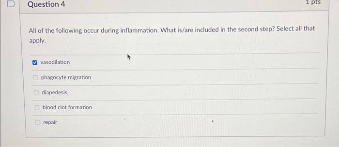 Solved Question 4 1 pts All of the following occur during | Chegg.com