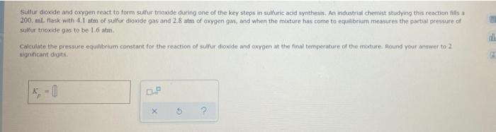 Solved Sulfur dioxide and oxygen react to form sulfur | Chegg.com