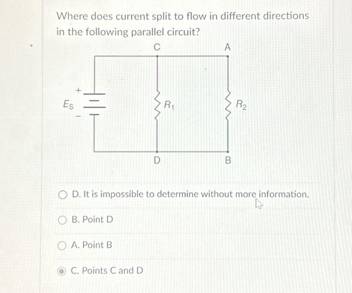 Solved Where Does Current Split To Flow In Different 