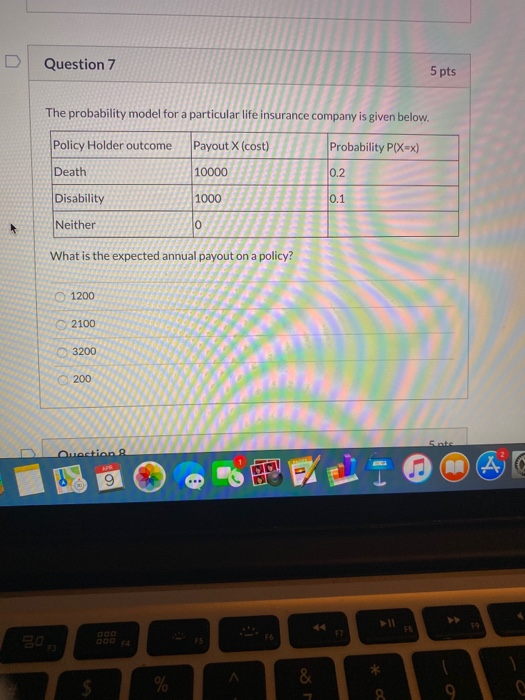 Solved Question 7 5 pts The probability model for a | Chegg.com