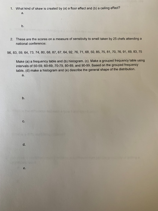 Solved What Kind Of Skew Is Created By A A Floor Effect