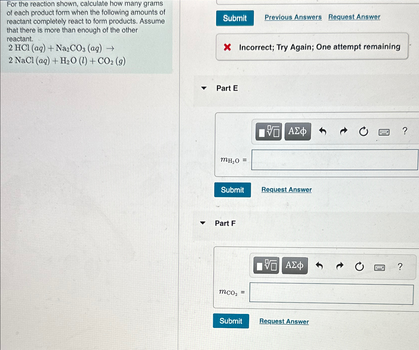 For the reaction shown, calculate how many grams of | Chegg.com