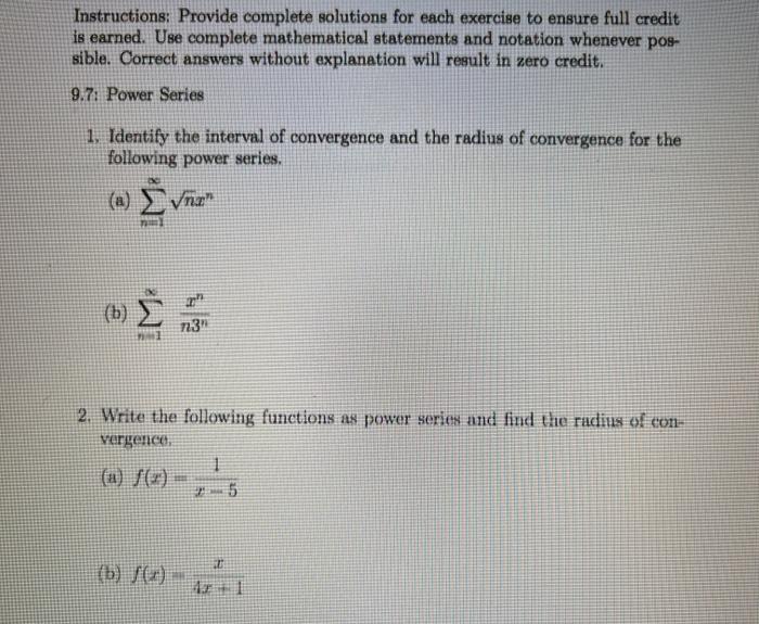 Solved Instructions: Provide complete solutions for each | Chegg.com
