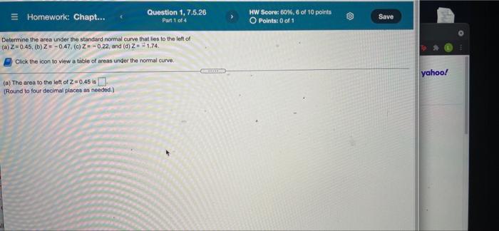 Solved = Homework: Chapt... Question 1.7.6.26 Part 1 of 4 HW | Chegg.com