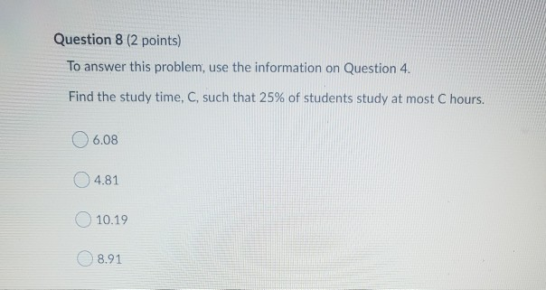 Solved Question 4 (1 point) Use this information to answer | Chegg.com