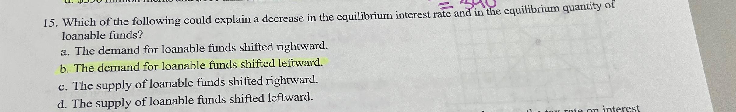 Solved Which of the following could explain a decrease in | Chegg.com