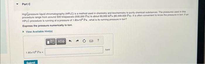 Solved high pressure liquid chromatography hplc is a method | Chegg.com