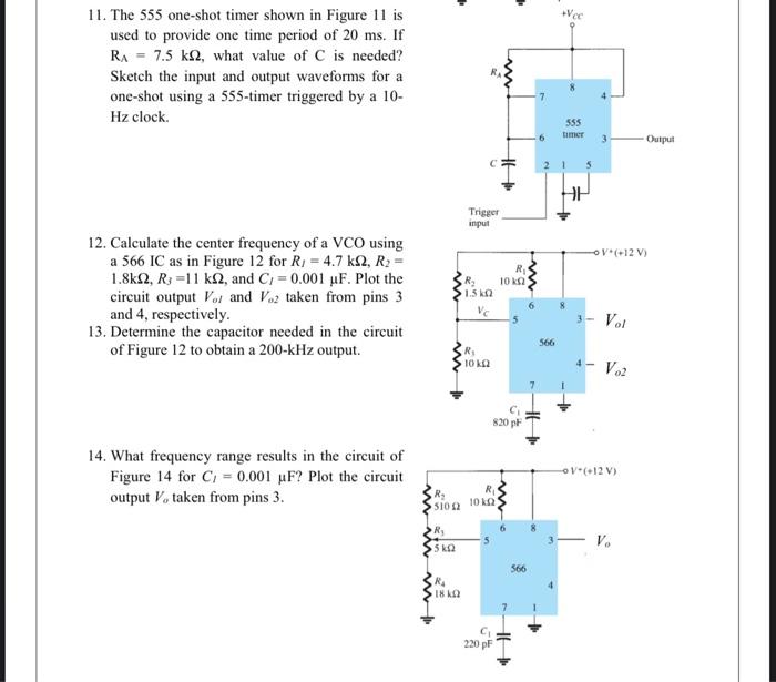 Solved Voc 11. The 555 oneshot timer shown in Figure 11 is
