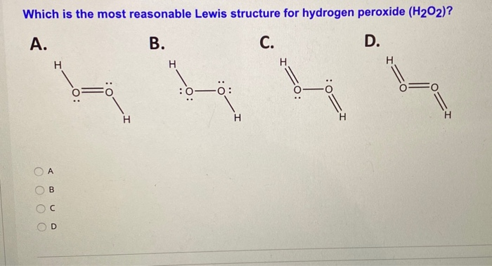 Solved Which Is The Most Reasonable Lewis Structure For H Chegg Com
