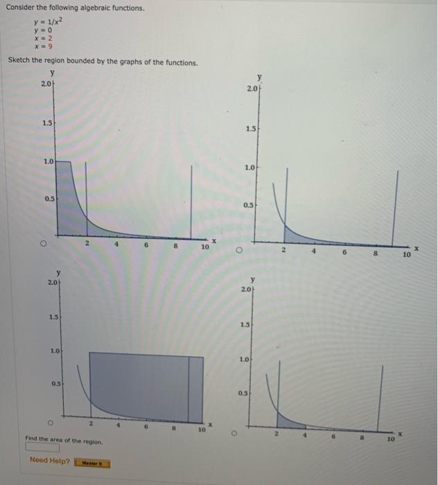 Solved Consider the following algebraic functions. | Chegg.com