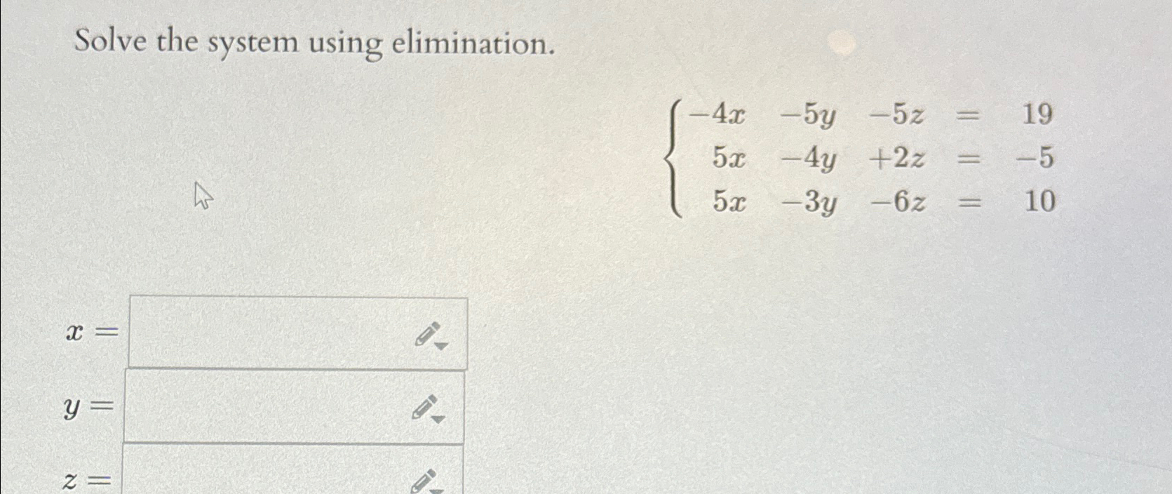 4 x 3y 8 6 x 4y =- 5 by elimination method