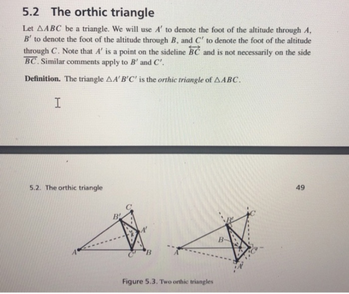 Solved 5.2.3. Let AABC be a triangle. (a) Prove that B' lies | Chegg.com