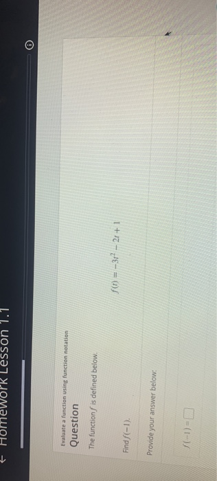 Solved f Homework Lesson 1.1 Evaluate a function using | Chegg.com