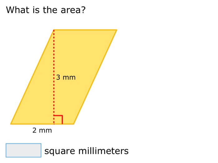 Solved What is the area? :3 mm 2 mm square millimeters | Chegg.com