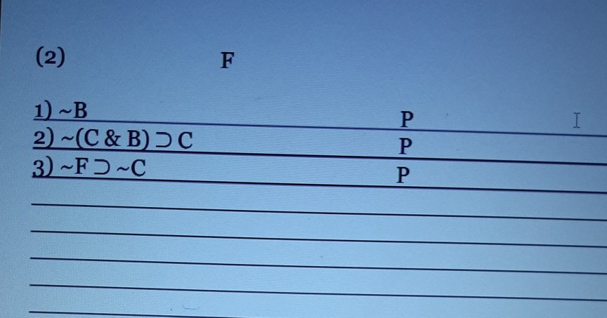 Solved (2) F I 1 B 2) -(C & B2C 3) -F-C P Р Р | Chegg.com