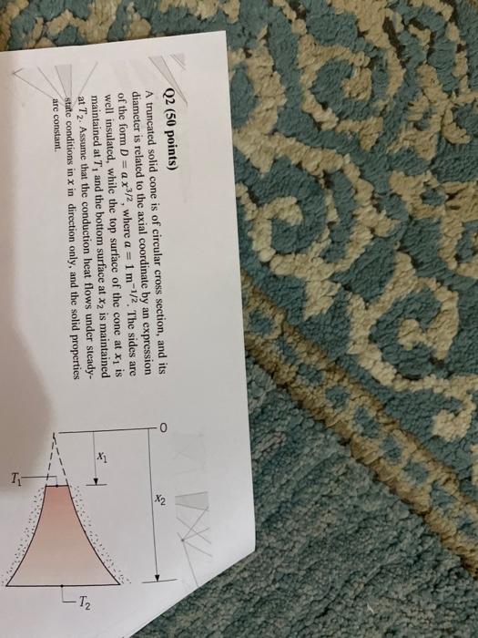 Solved 0 Q2 (50 points) A truncated solid cone is of | Chegg.com