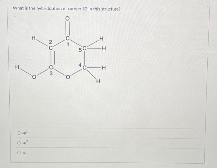 Solved What is the hybridization of carbon \#2 in this | Chegg.com