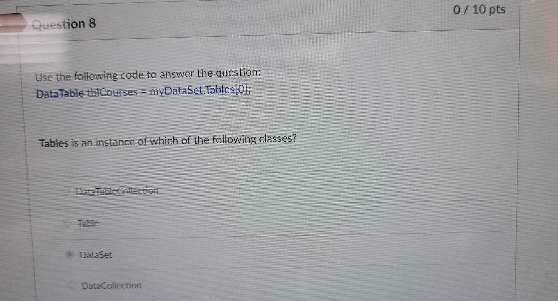 Solved 0 / 10 pts Question 8 Use the following code to | Chegg.com
