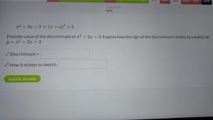 x 2 25x 104 =- 7x 3 discriminant