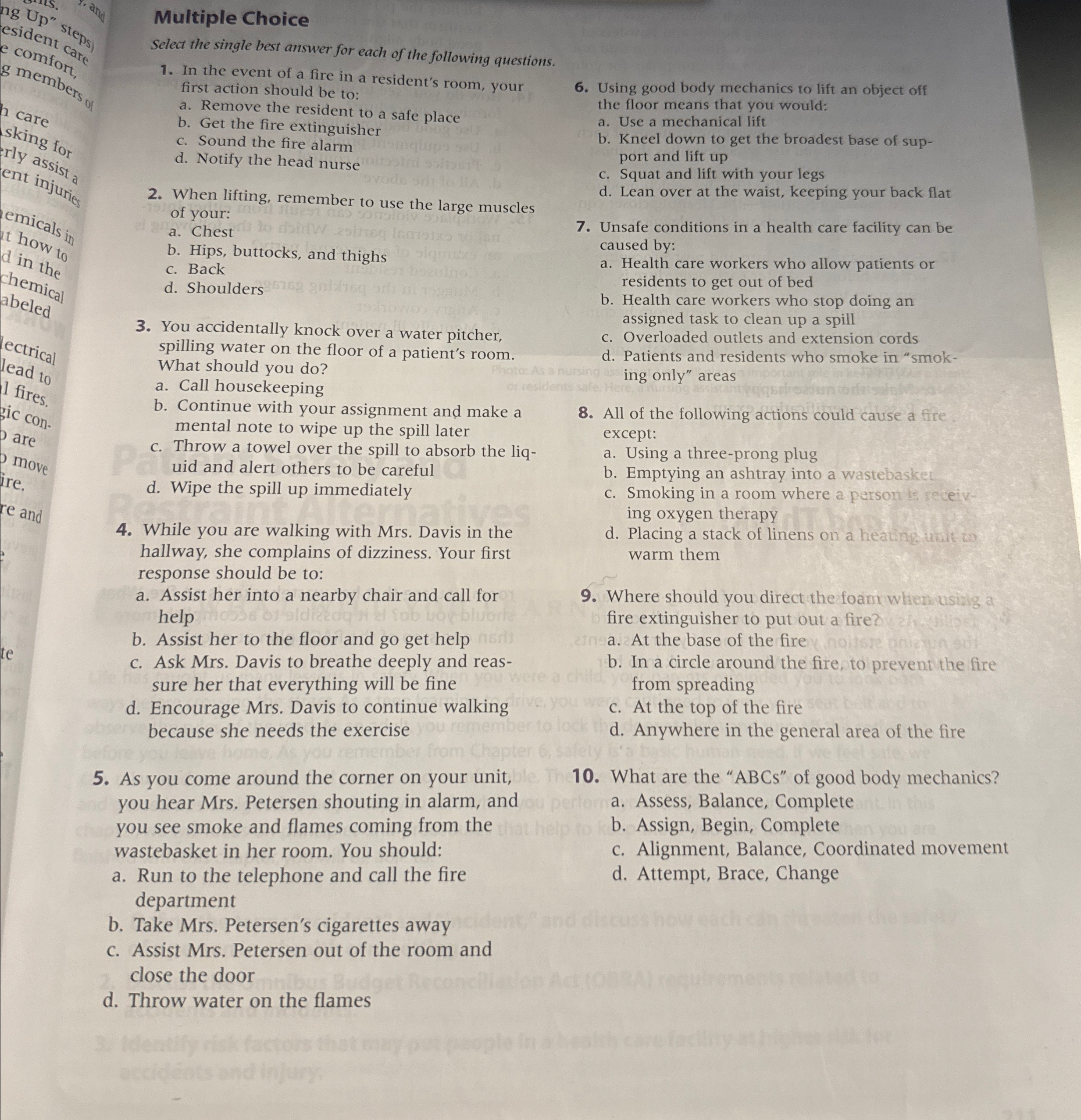 Solved Multiple ChoiceSelect the single best answer for each | Chegg.com