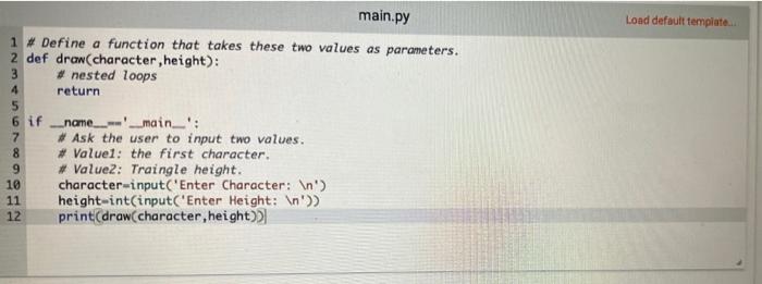 Solved Write a program that outputs the below triangle The | Chegg.com