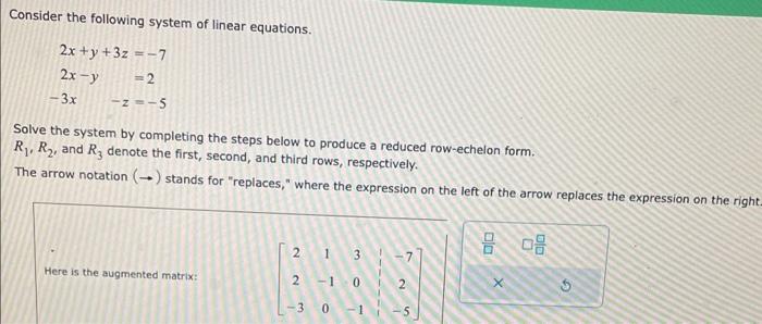 Solved Consider the following system of linear equations. | Chegg.com