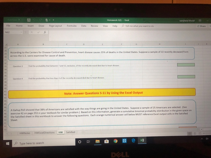 Solved File Home Insert Draw Page Layout Formulas Homework | Chegg.com