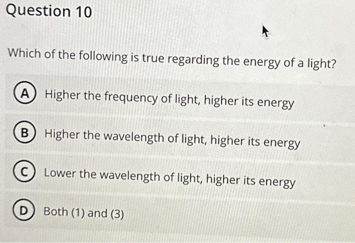 Solved Which of the following is true regarding the energy | Chegg.com