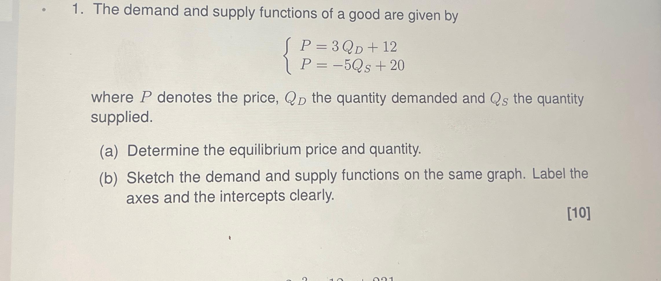 Solved The demand and supply functions of a good are given | Chegg.com