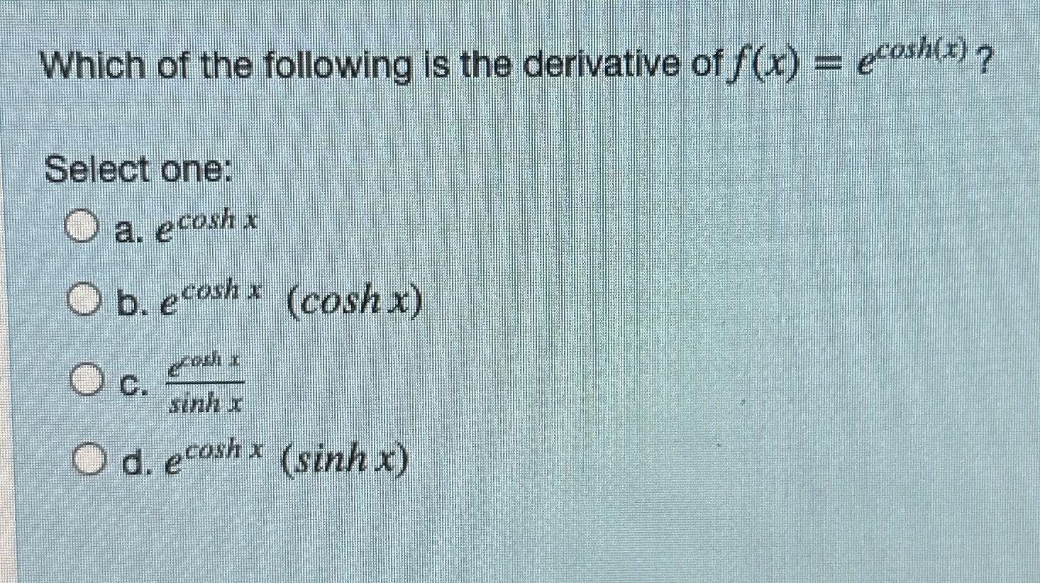 find the derivative of x coshx