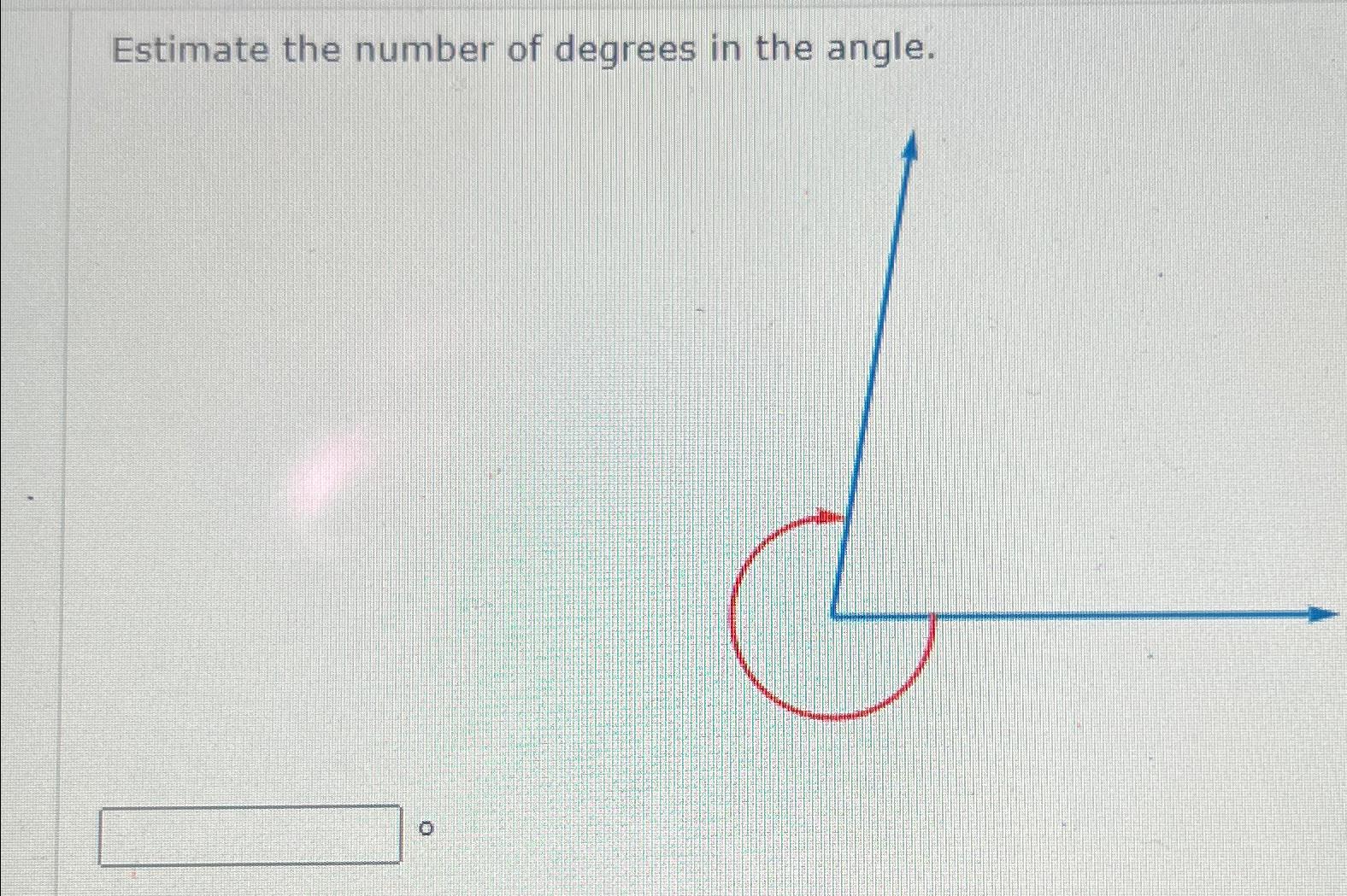 Estimate the number of degrees in the angle. | Chegg.com