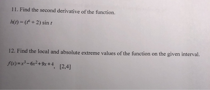 Solved 11. Find the second derivative of the function. h(t) | Chegg.com