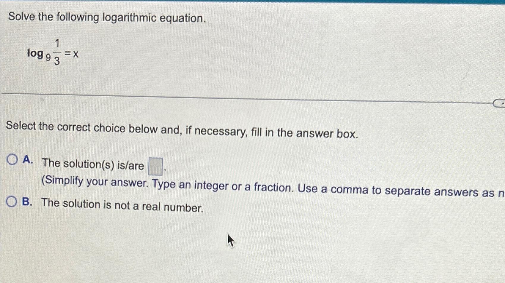 Solved Solve The Following Logarithmic | Chegg.com