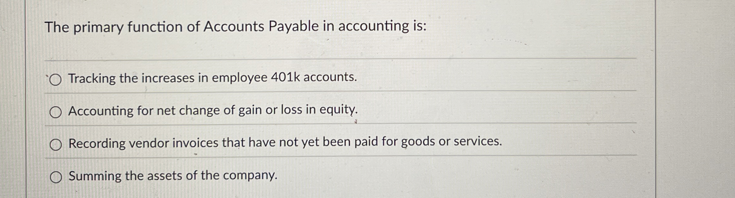 High Quality SOLUTION The primary function of Accounts Payable in ...