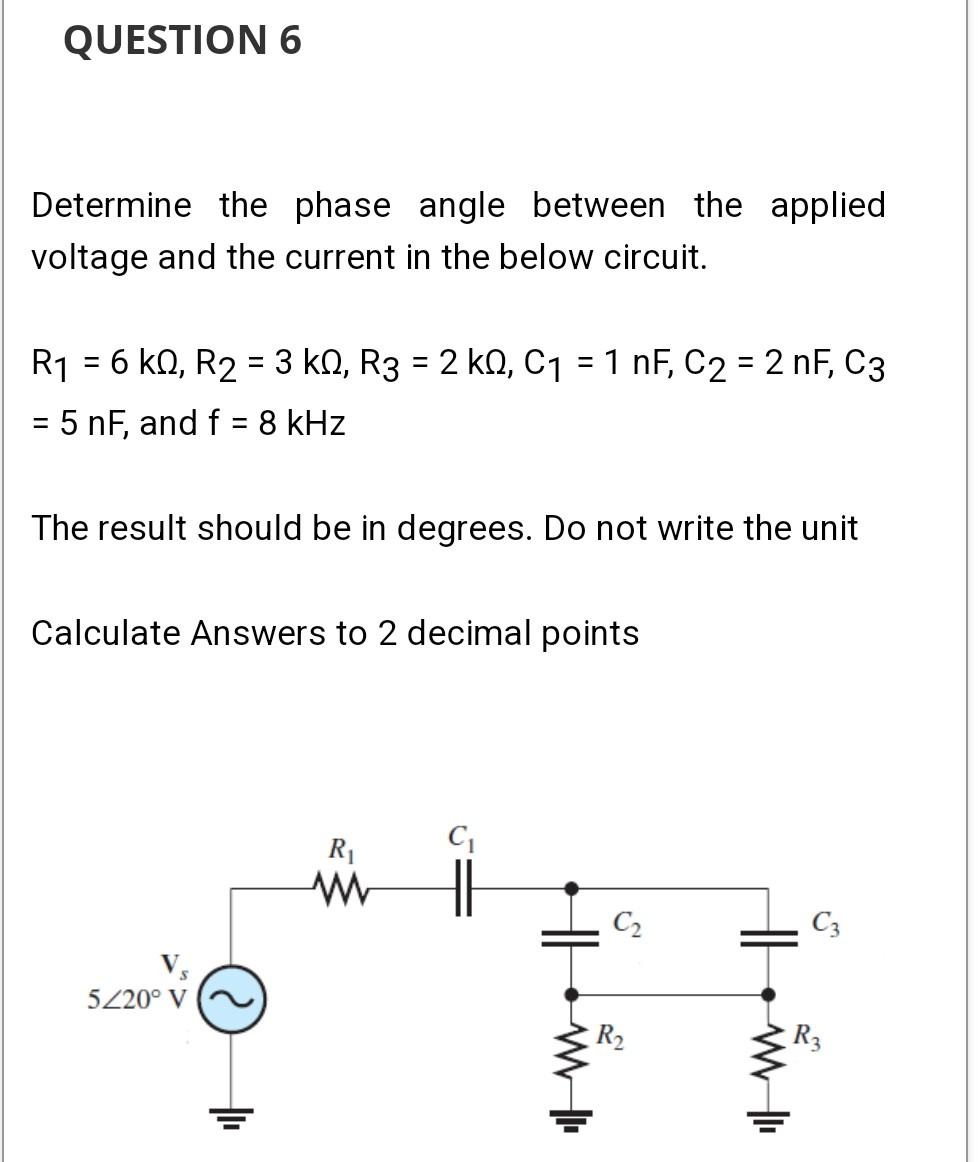 Solved Determine the phase angle between the applied voltage | Chegg.com