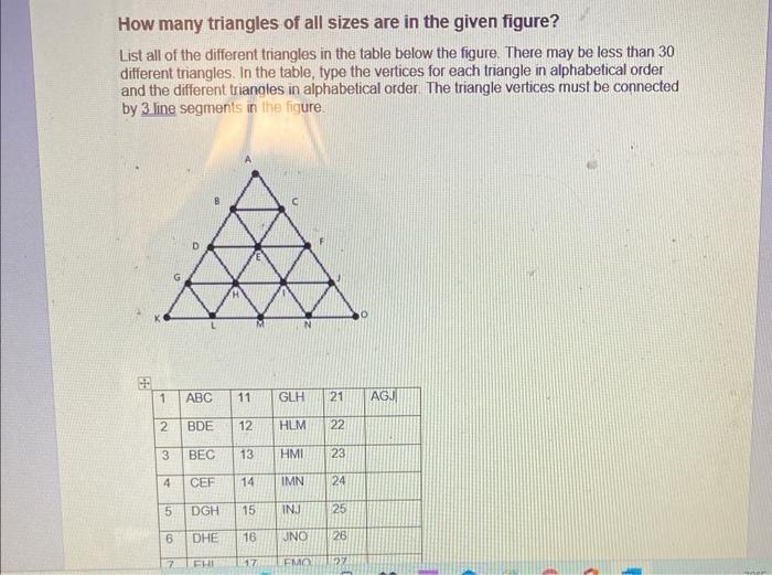 Solved im not sure how many triangles are there and how to | Chegg.com