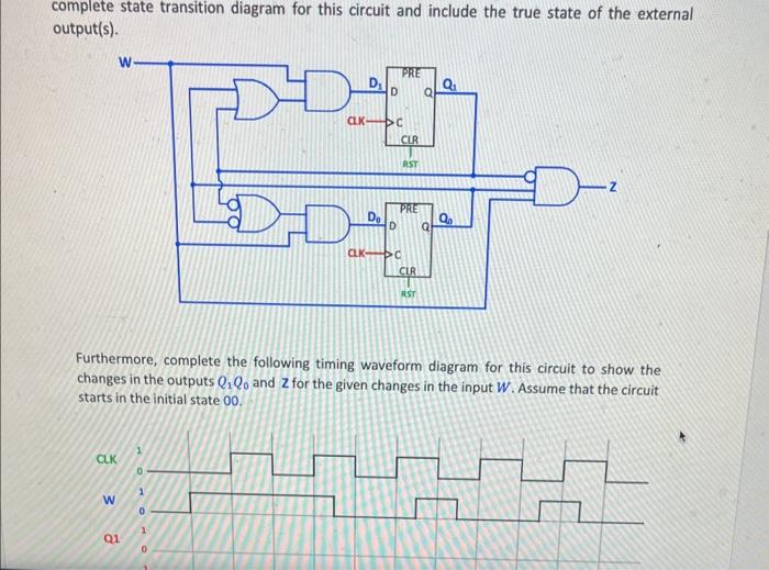 Solved complete state transition diagram for this circuit | Chegg.com