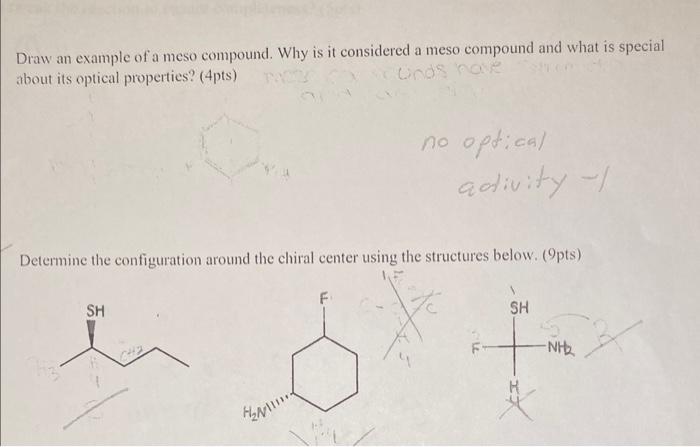 Solved Draw an example of a meso compound. Why is it | Chegg.com
