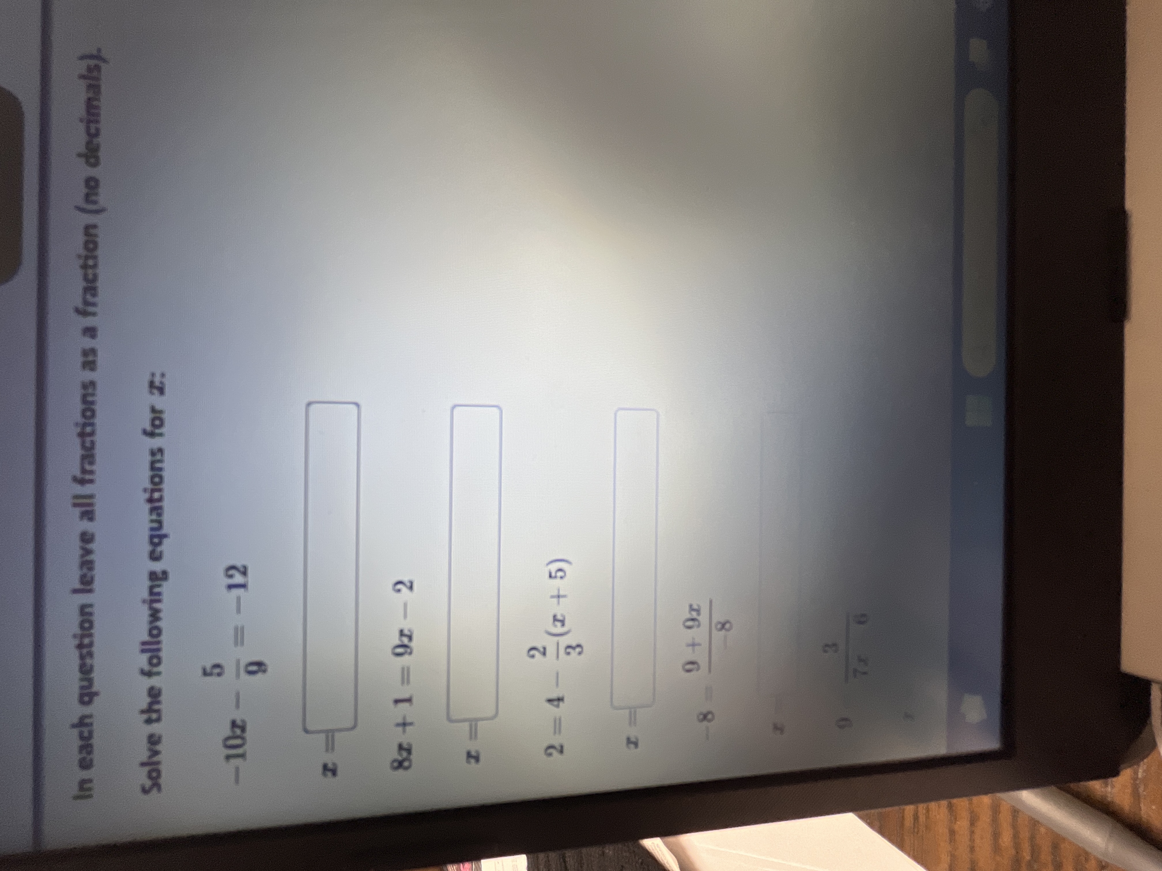 In each question leave all fractions as a fraction | Chegg.com
