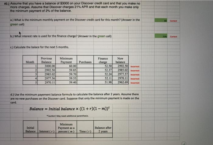 Solved Marcus has a balance of $2,300 on his credit card.