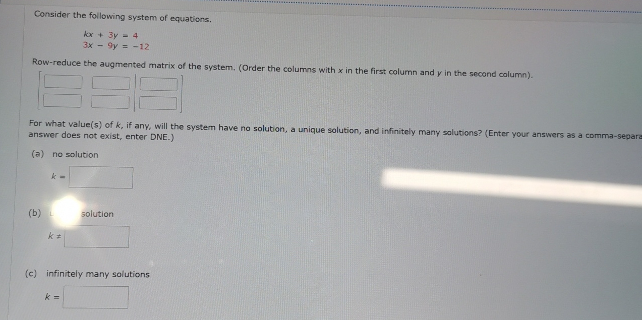 Solved Consider the following system of | Chegg.com