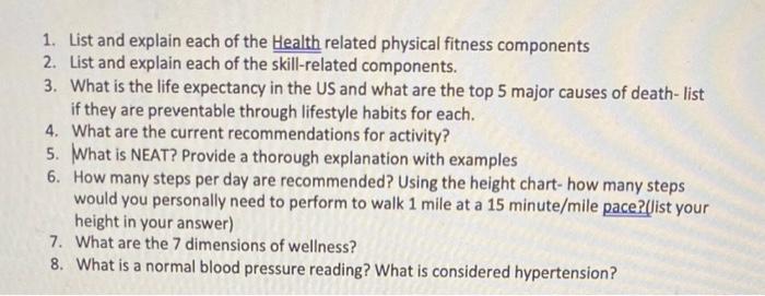 What Are The Health-Skill Related Components Of Physical Fitness